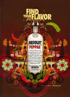 in ABSOLUT PEPPAR version.