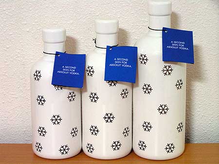 Absolut Snowflake bottles